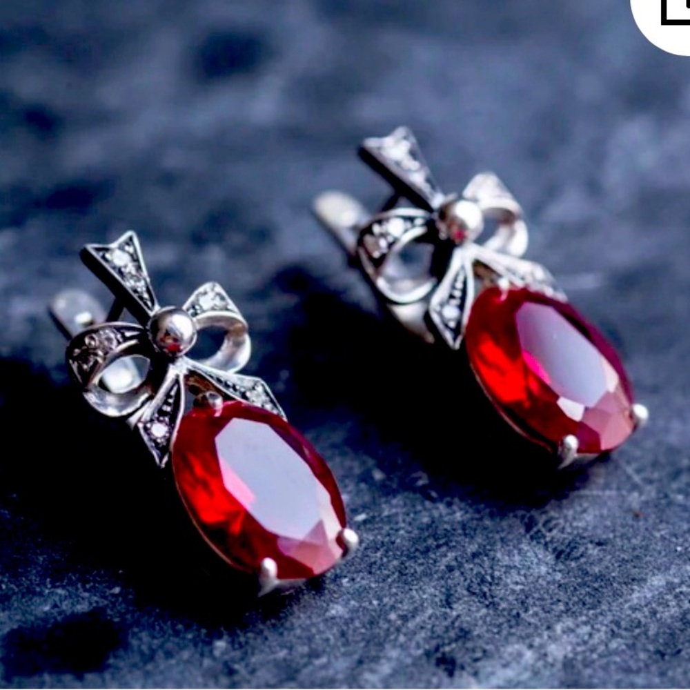 LARGE RUBY EARRINGS